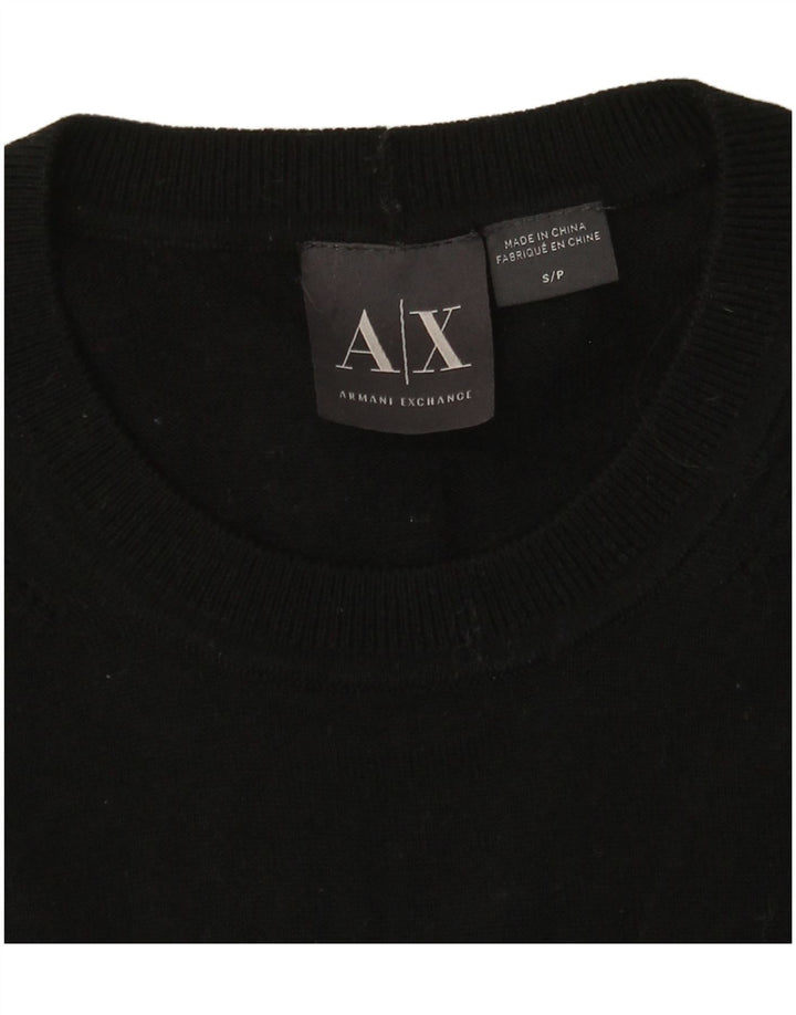 ARMANI EXCHANGE Pull à col rond pour homme UK 10 Petit Noir