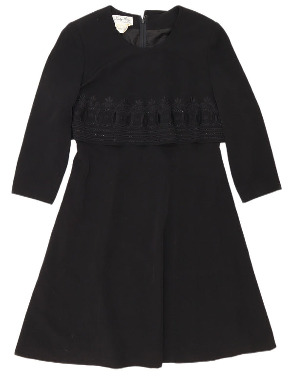 Bagatelle Robe trapèze à manches 3/4 pour femme IT 46 Large Noir Paisley