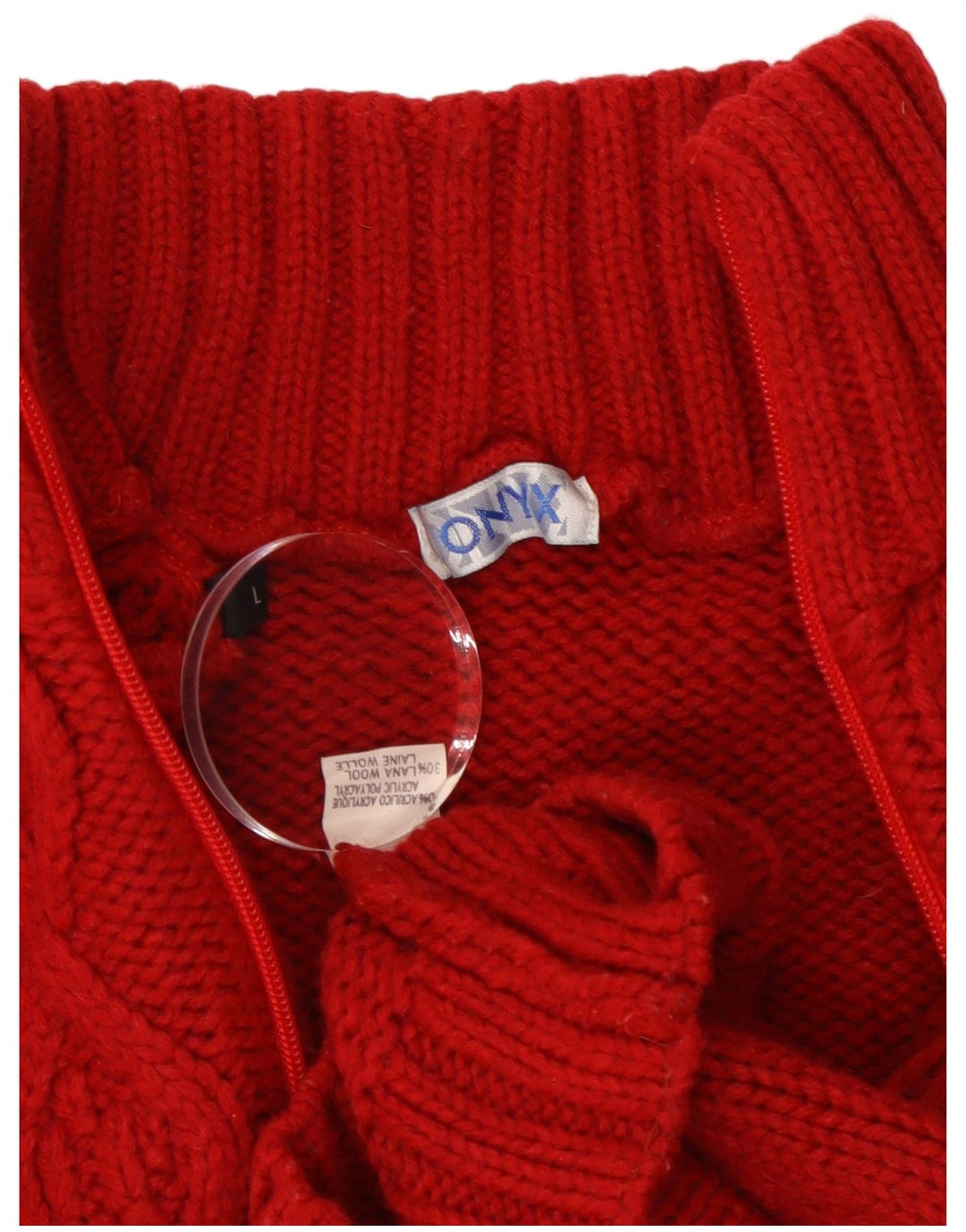 Onyx Pull Cardigan Femme UK 14 Grand Acrylique Rouge