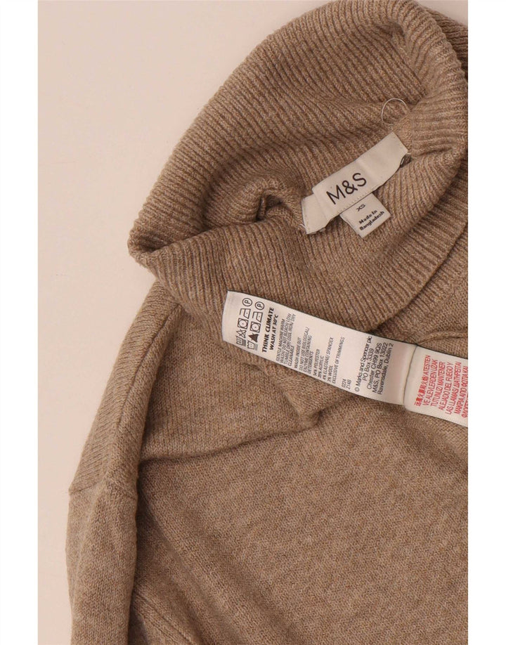 Marks & Spencer Pull surdimensionné à col roulé pour femme UK 6 XS Beige