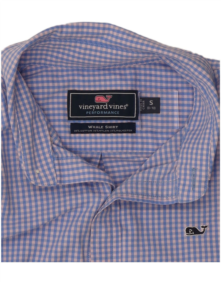 VINEYARD VINES Boys Shirt 8-9 Years Small Blue Gingham Cotton