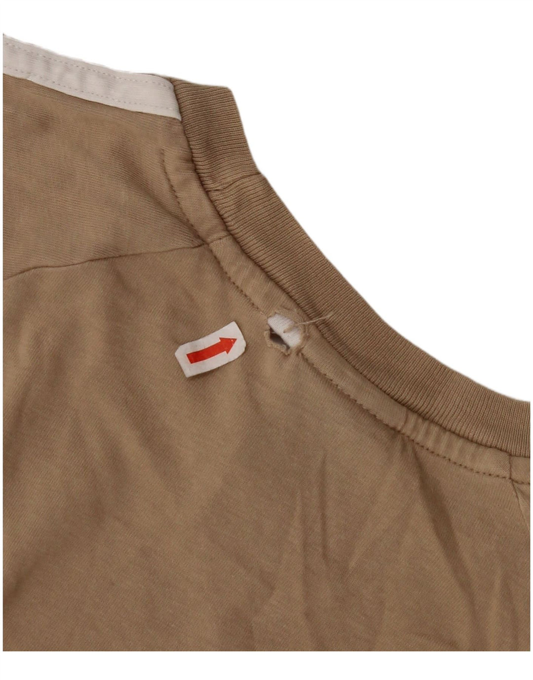 ADIDAS T-Shirt Femme UK 12 Coton Beige Moyen