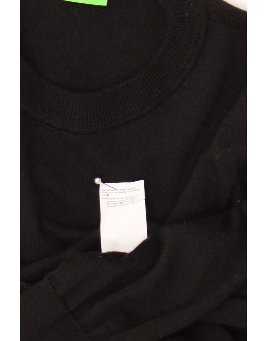 Hugo Boss Pull ras du cou pour homme en laine vierge noire Large
