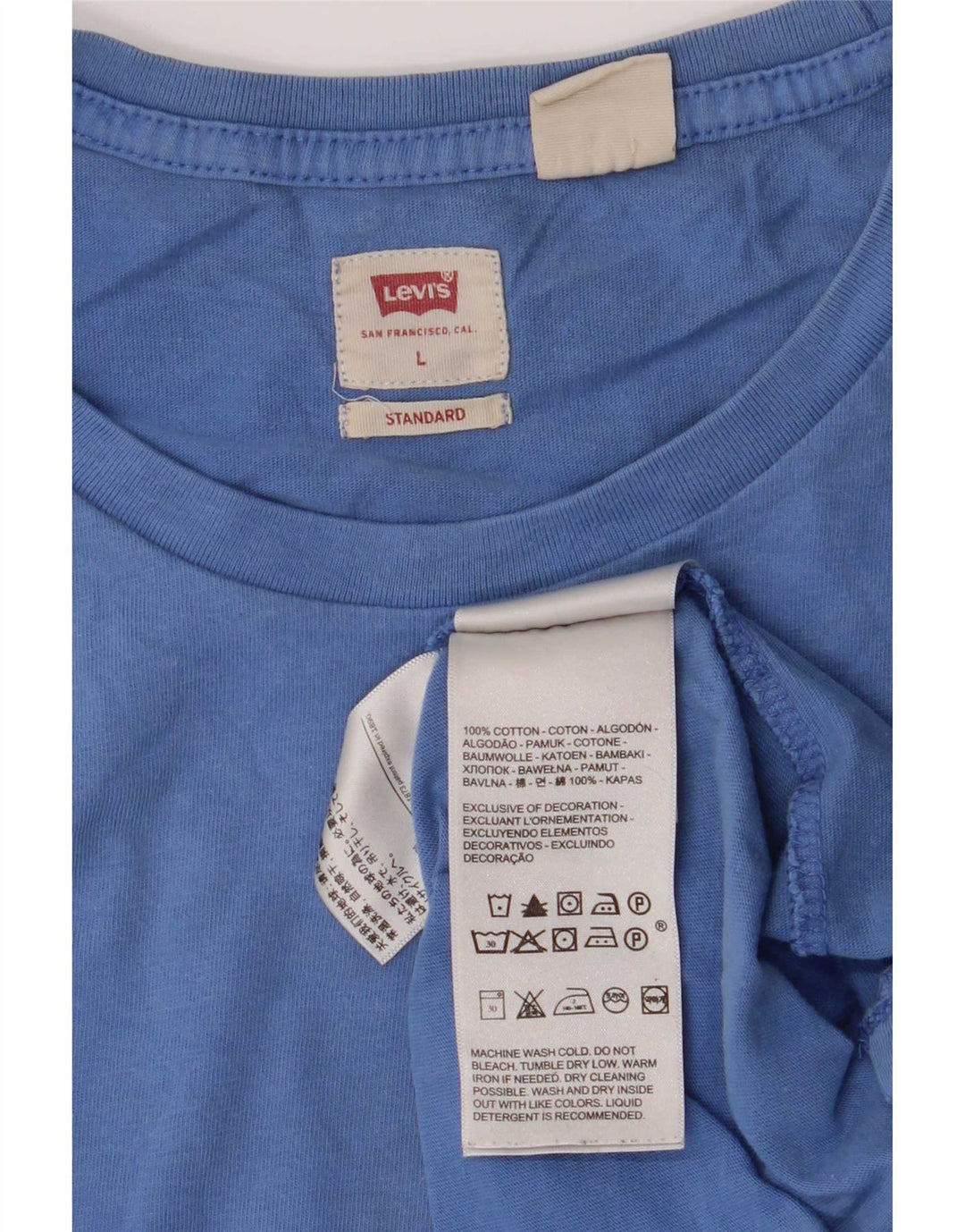 Levi's Tee-Shirt Standard Homme Bleu Large Coton