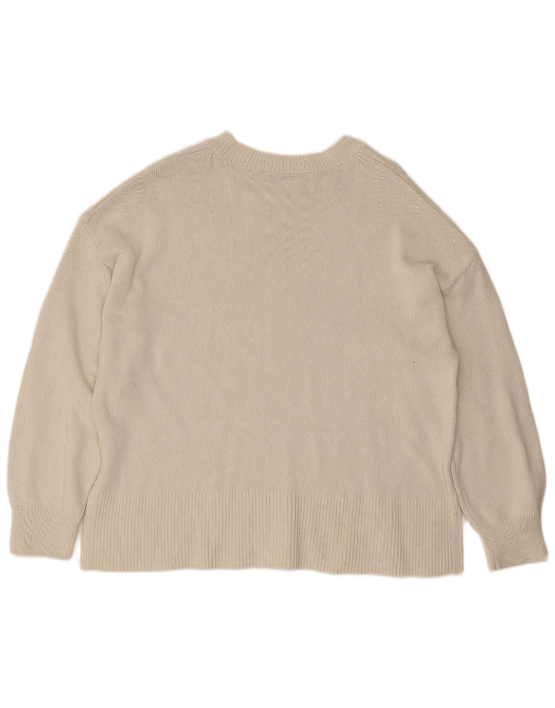 Zara Pull surdimensionné à col bateau pour femme UK 14 Medium Off White