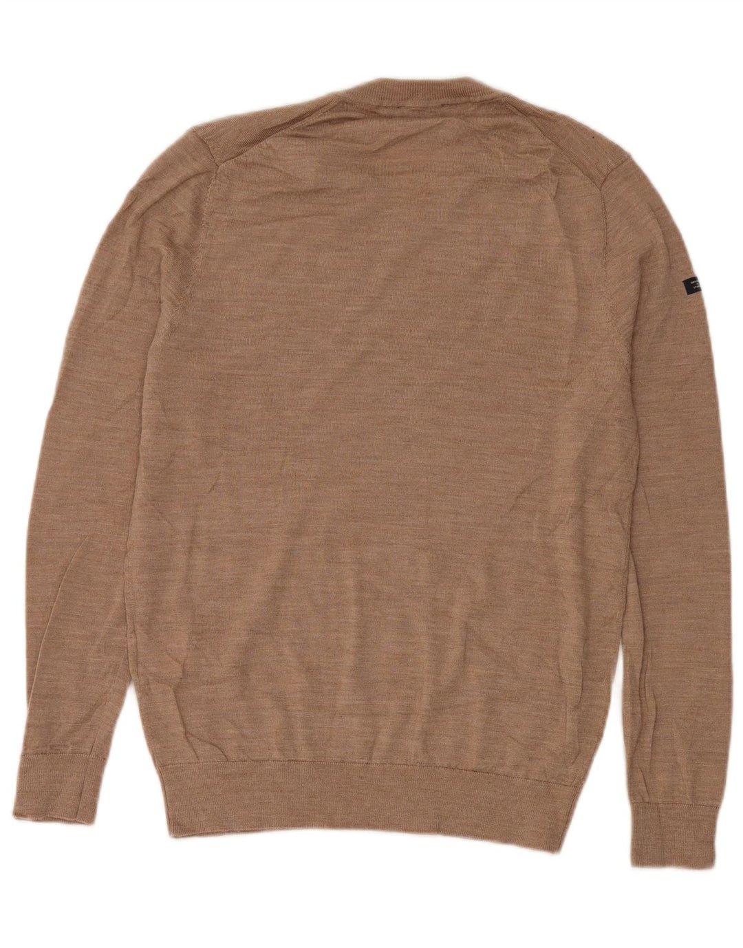 Superdry Pull col V en Laine Mérinos Beige Moyen Homme