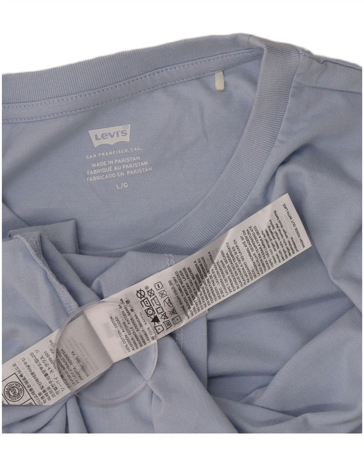 Levi's T-Shirt Femme UK 16 Large Bleu Coton