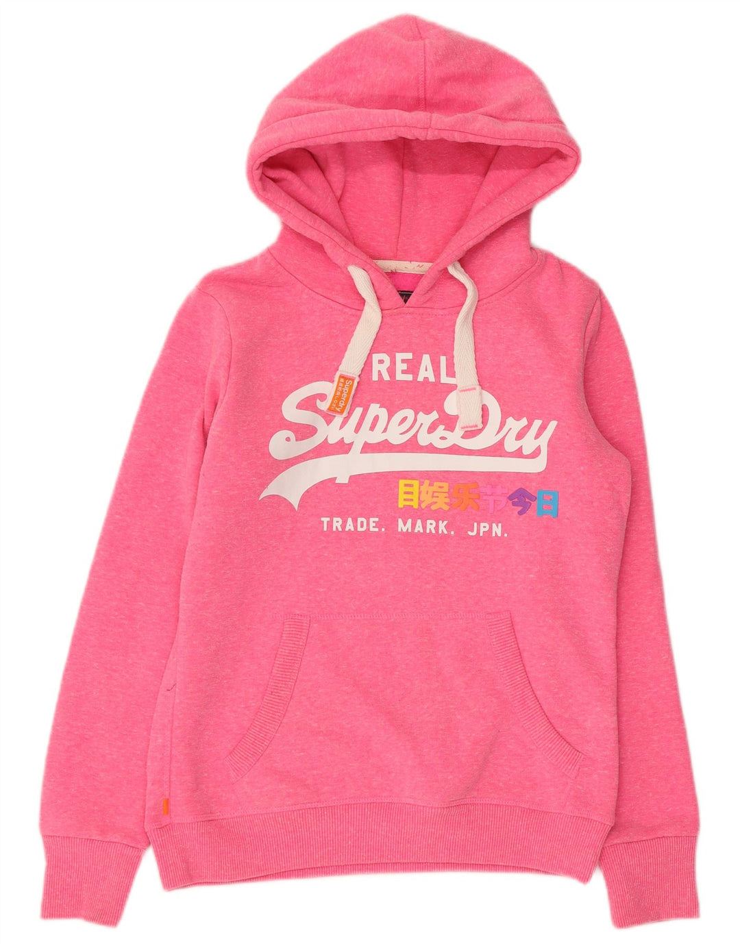 Superdry Pull à capuche graphique pour femme UK 10 Petit polyester moucheté rose
