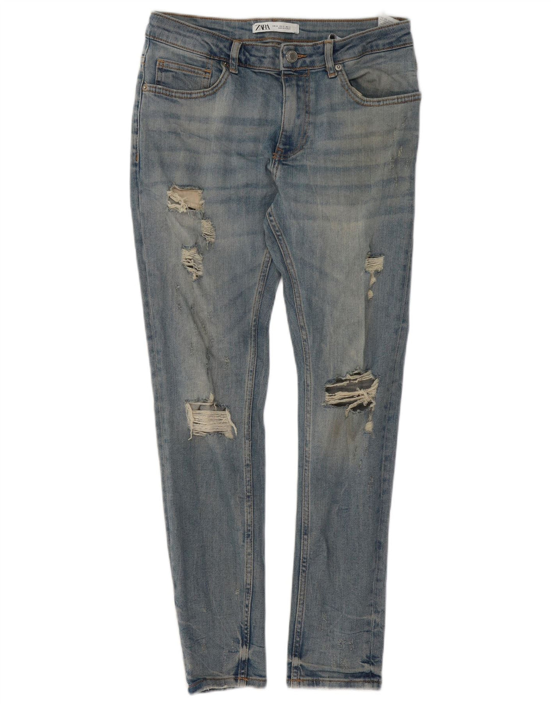 Zara Jean slim vieilli pour homme EU 40 Medium W31 L29 Bleu Coton