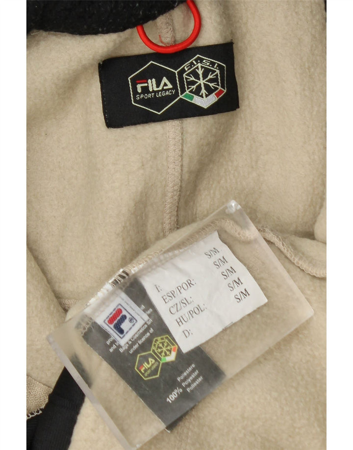 FILA Veste polaire homme UK 36 Small Beige Colourblock Polyester