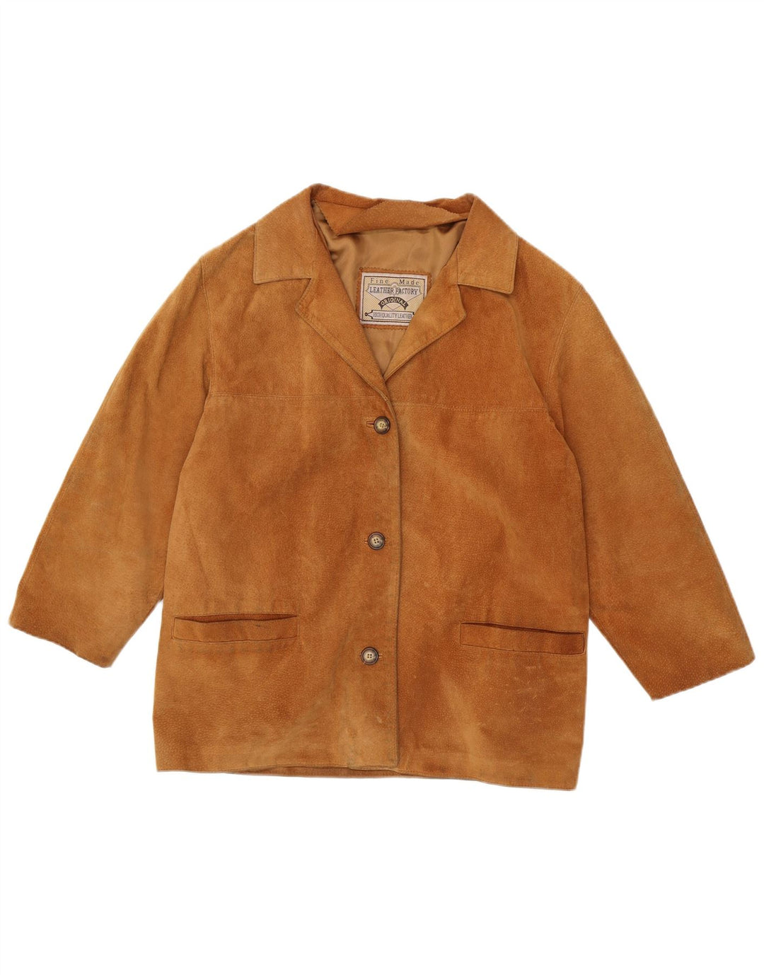 veste en daim femme vintage IT 48 XL Cuir Marron