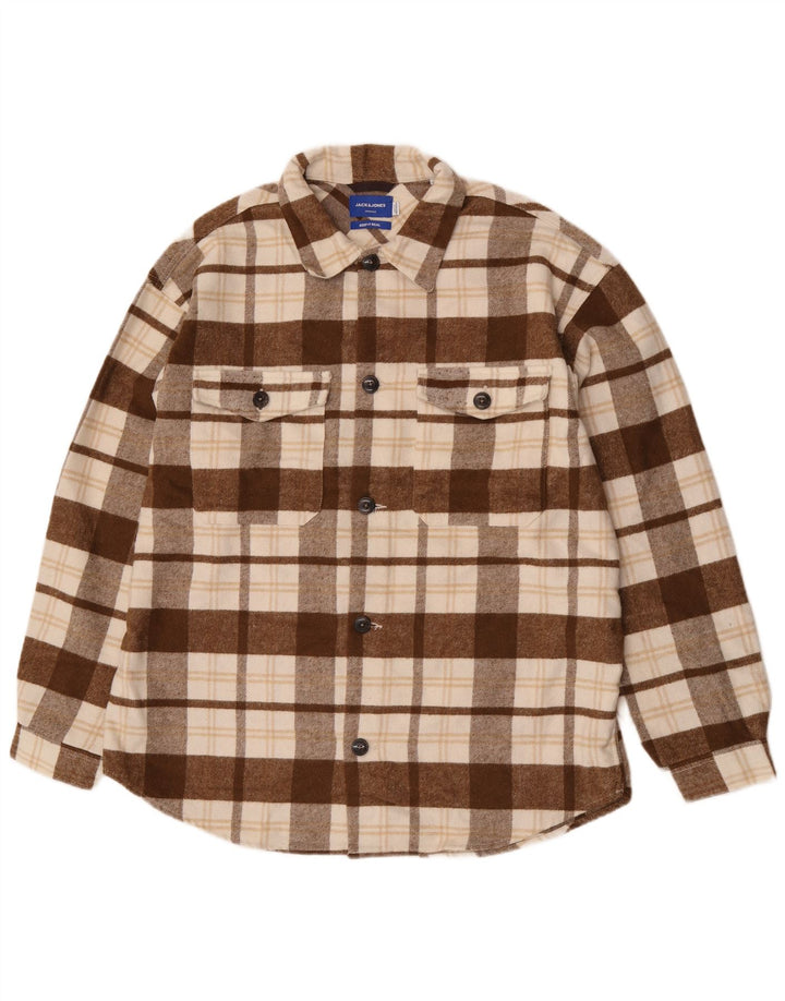 Jack & Jones Chemise Flanelle Homme XL Marron Carreaux Polyester
