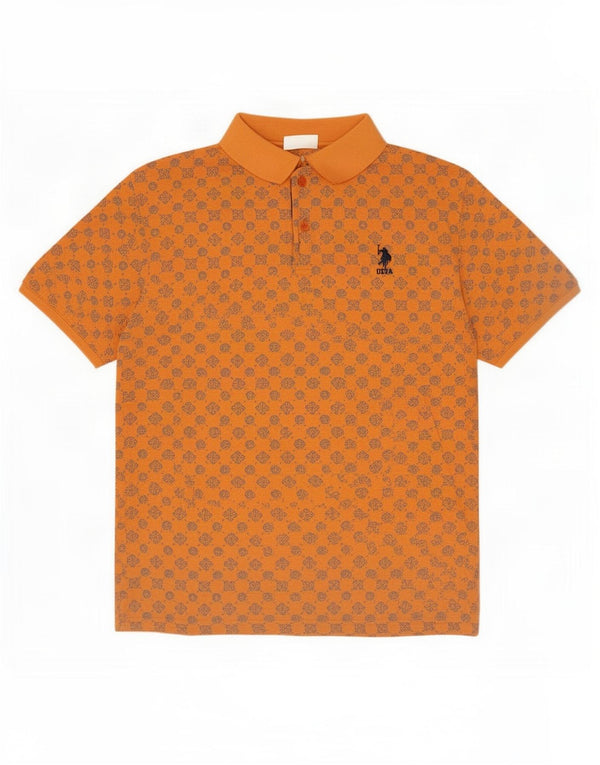 U.S. Polo Assn. Chemise Homme Large Coton Floral Orange