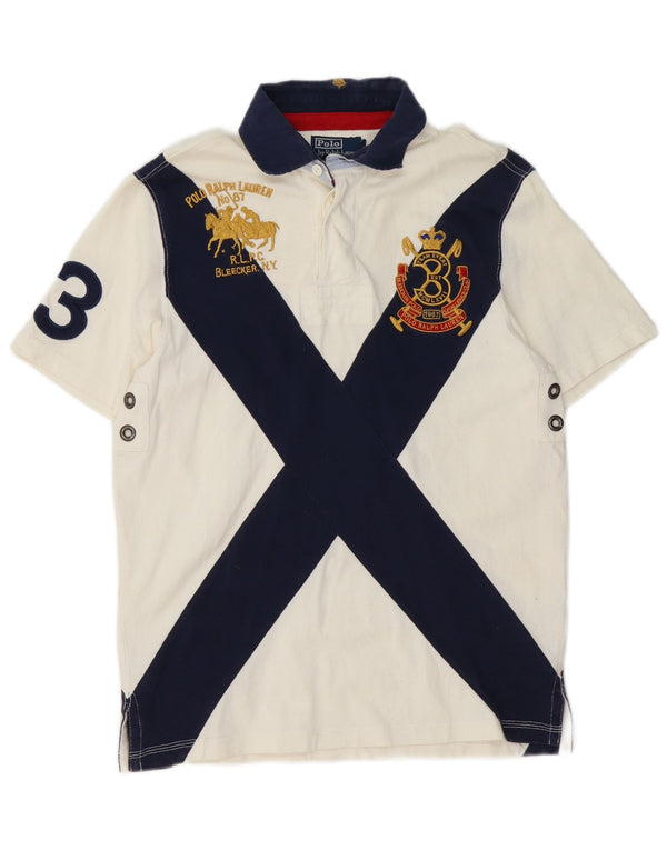 Polo Ralph Lauren Polo de rugby graphique pour homme Small Blanc Colorblock