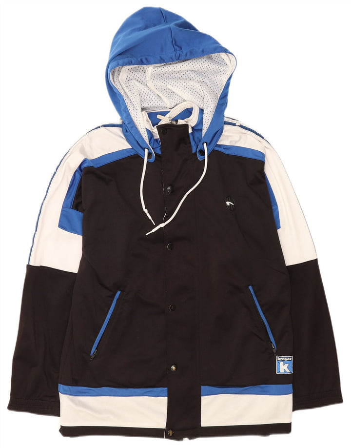 Kronos Veste de survêtement à capuche pour homme Noir moyen Polyester colour block