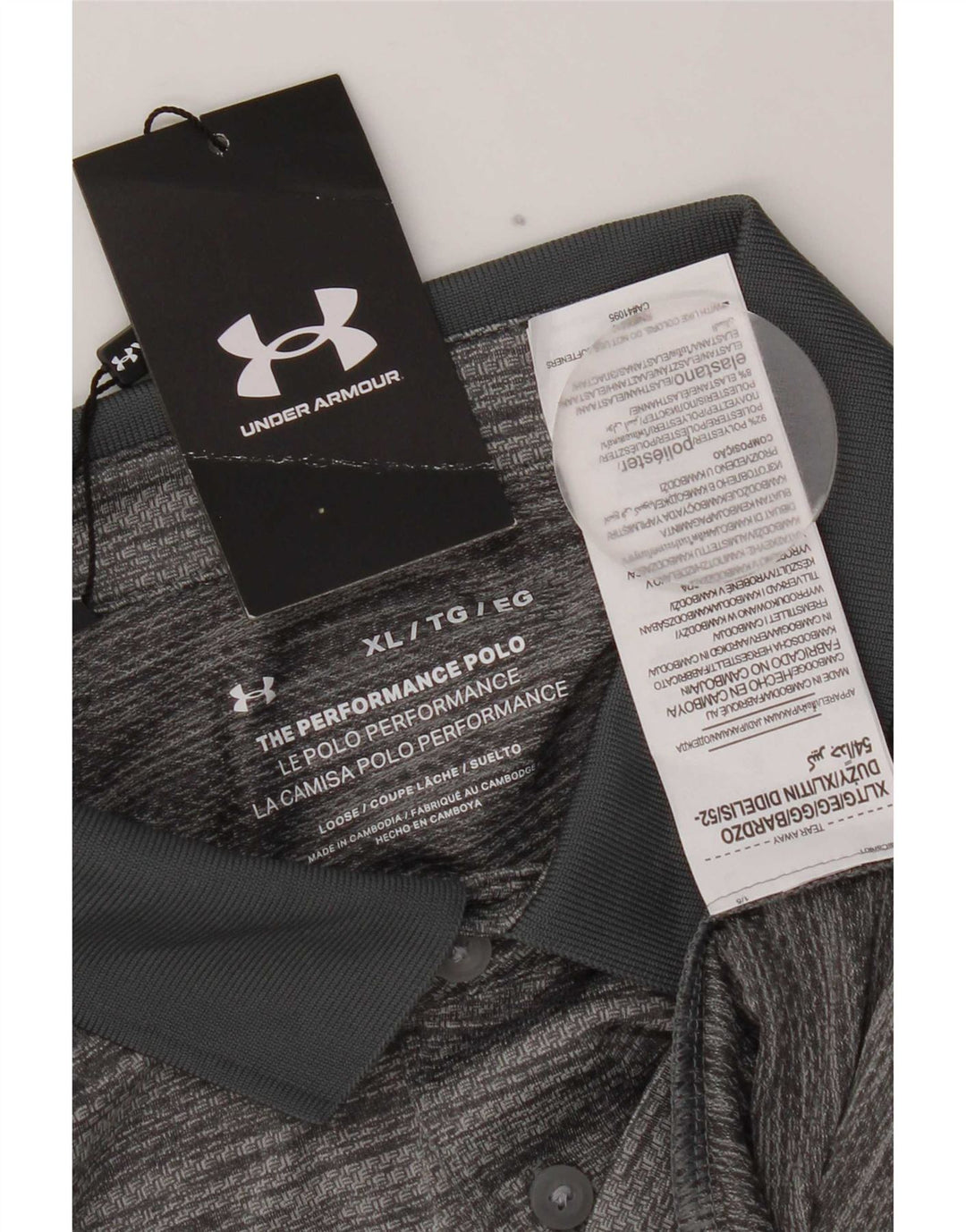 Under Armour Polo Homme XL Gris Moucheté Polyester