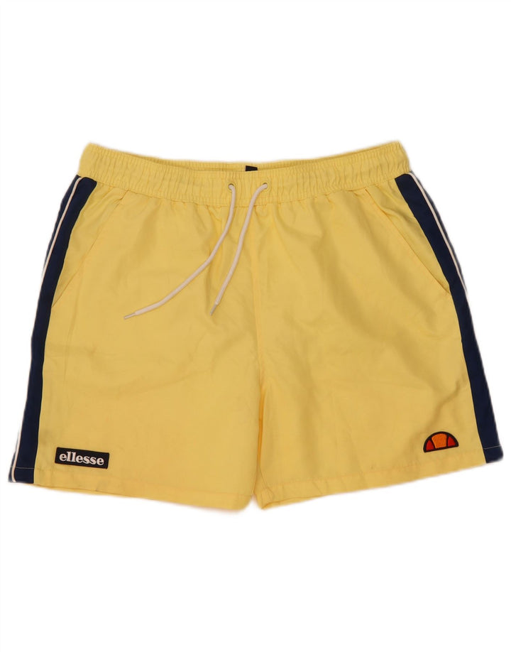 Ellesse Short de bain homme grand jaune color block polyester