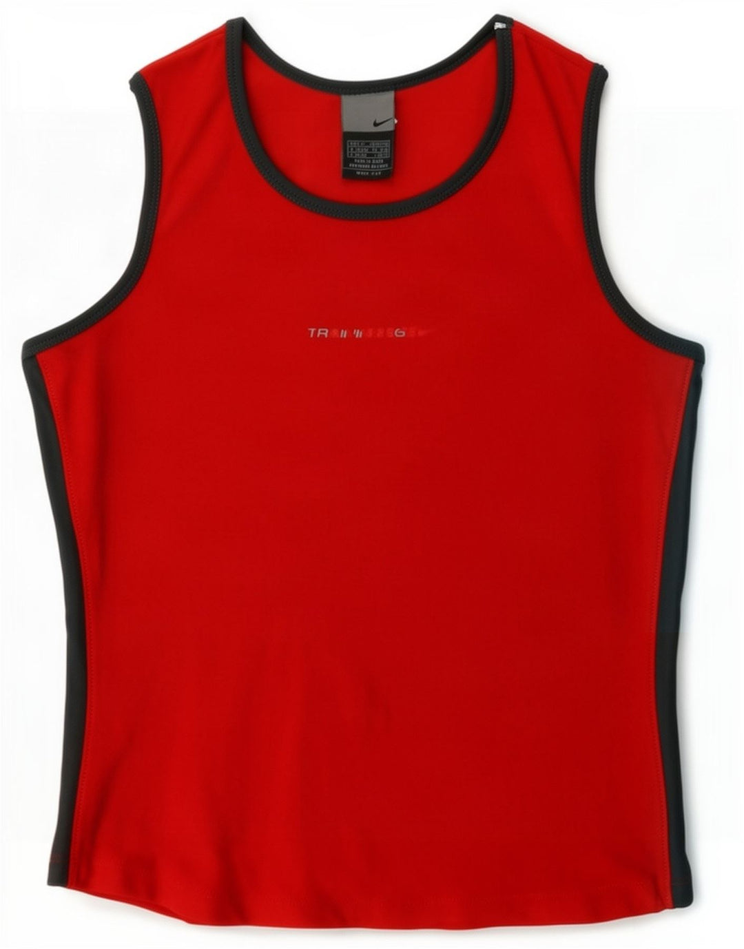Nike Débardeur court graphique pour femme UK 10/12 Rouge moyen Colourblock
