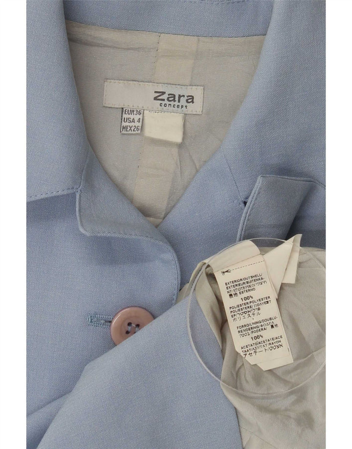 Zara Veste Blazer 5 Boutons Femme EU 36 XS Bleu Polyester