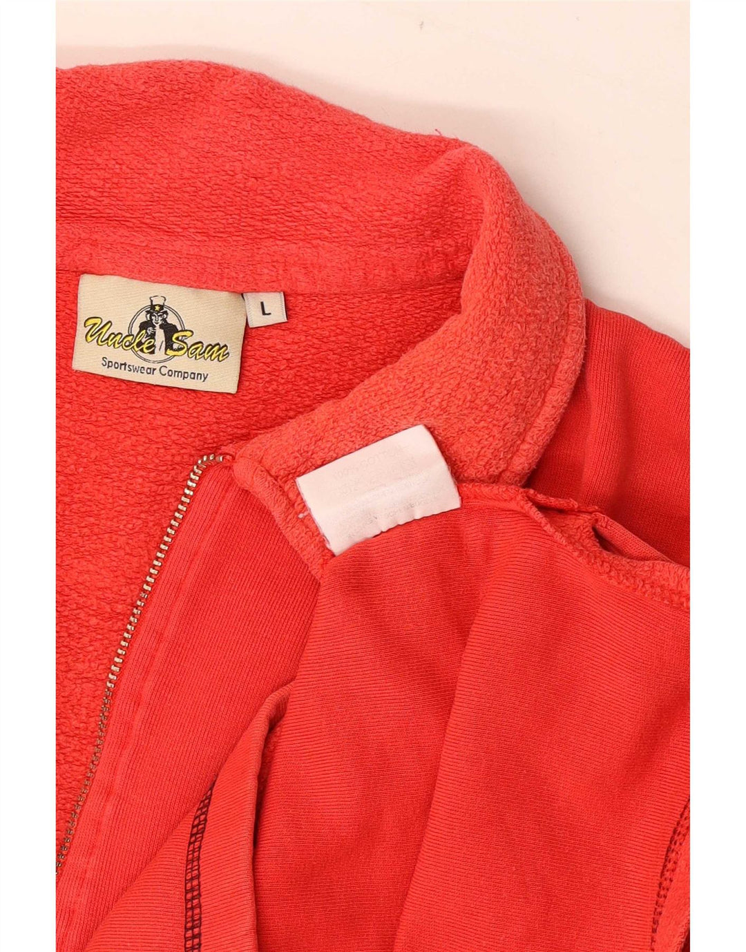 Oncle Sam Sweat-shirt à col polo pour homme en coton rouge Taille L