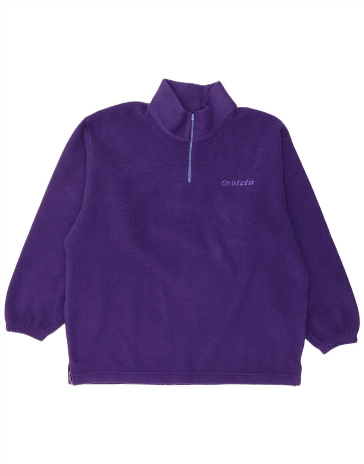 Invicta Pull polaire coupe ample à col zippé pour homme Violet moyen Polyester