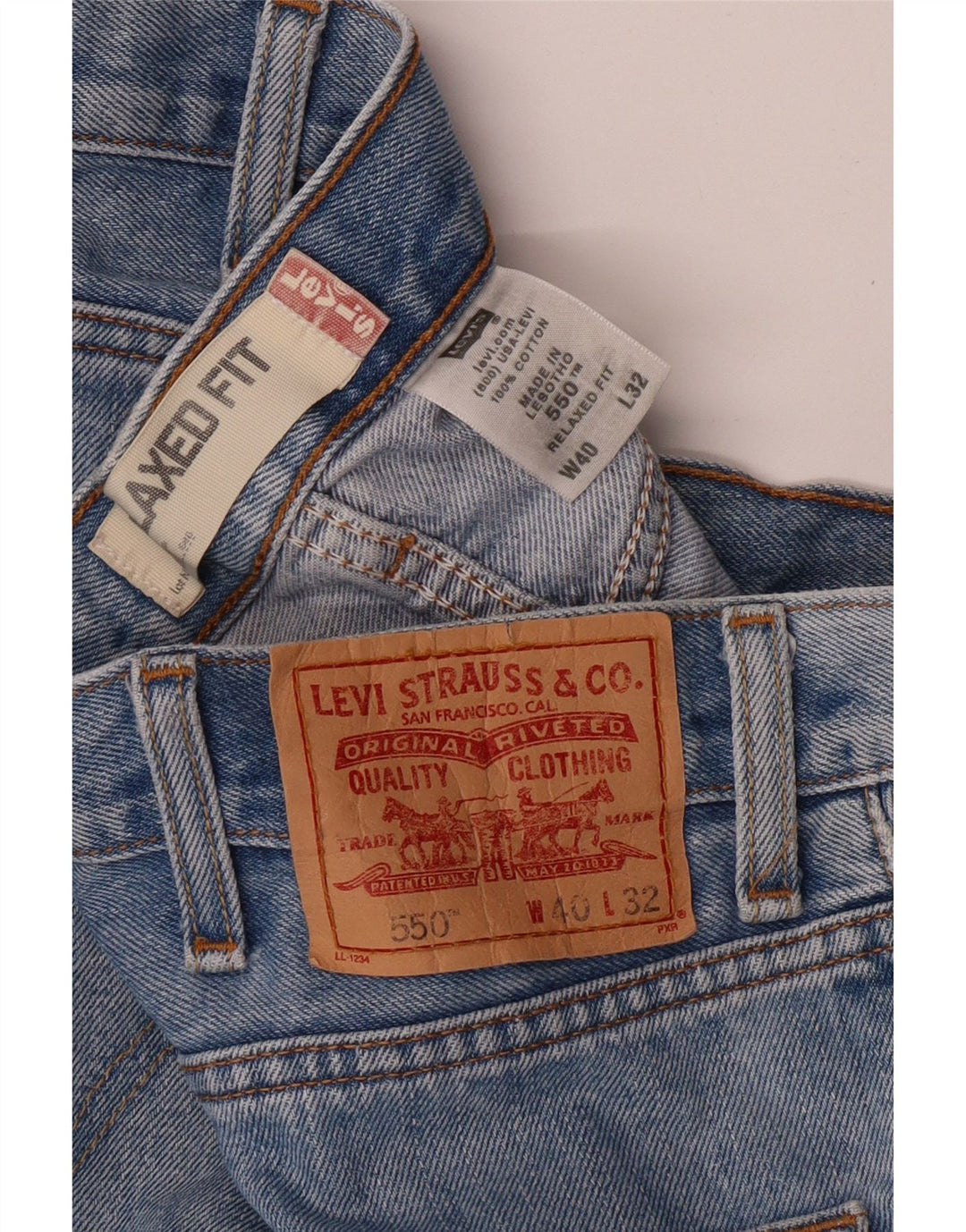 LEVI'S Jean droit 550 coupe décontractée W40 L32 homme bleu coton