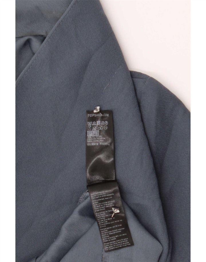 Topshop Veste Blazer Double Boutonnage Femme UK 10 Petit Bleu Polyester