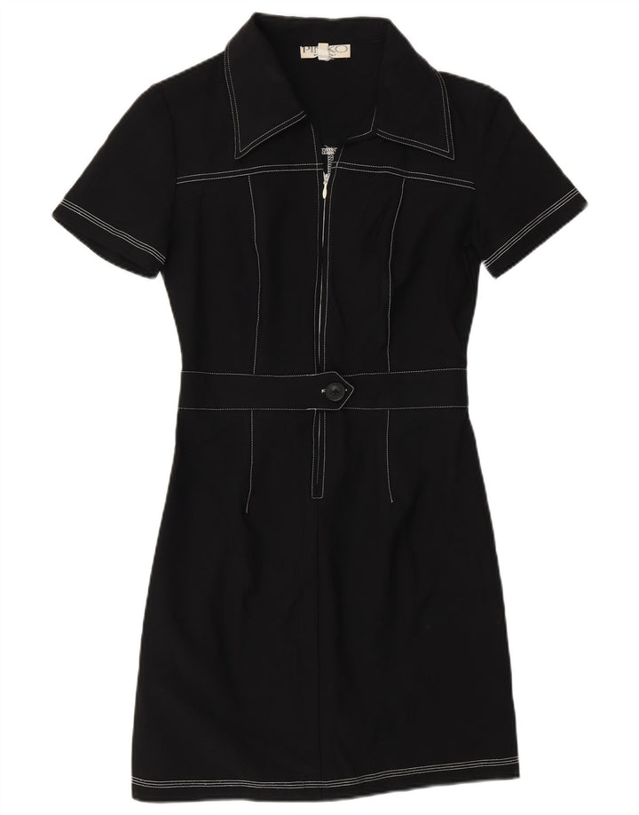 Pinko Robe fourreau à manches courtes pour femme UK 42 Medium Noir Polyamide