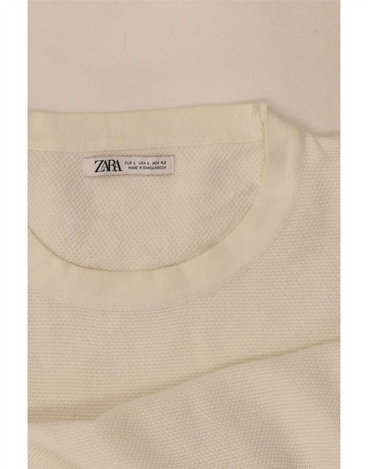 Zara T-Shirt Homme Haut Large Blanc