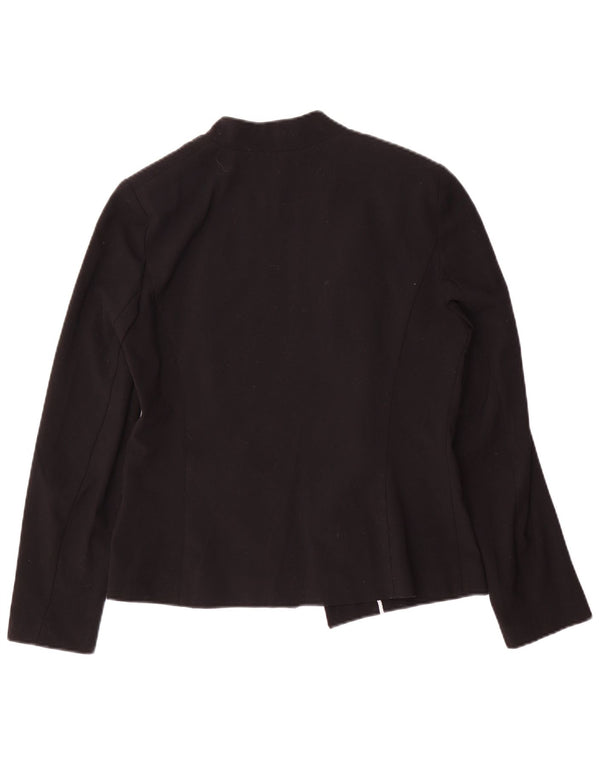 Marks & Spencer Veste Blazer Ouverte Femme UK 12 Moyen Noir Polyester