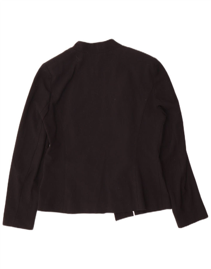 Marks & Spencer Veste Blazer Ouverte Femme UK 12 Moyen Noir Polyester
