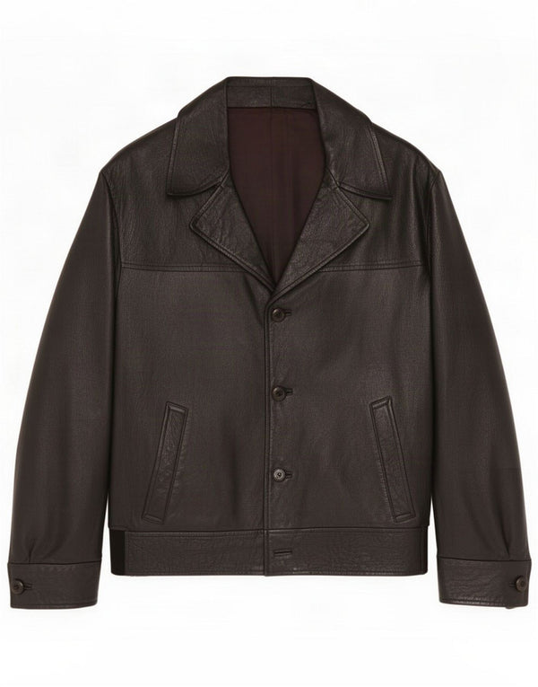 Vintage Veste en cuir pour homme UK 38 Medium Noir