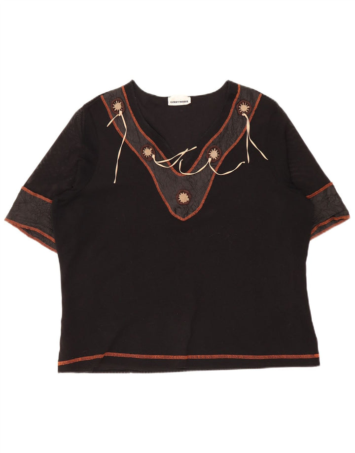 Gerry Weber Chemisier pour femme UK 16 Large Noir Colourblock
