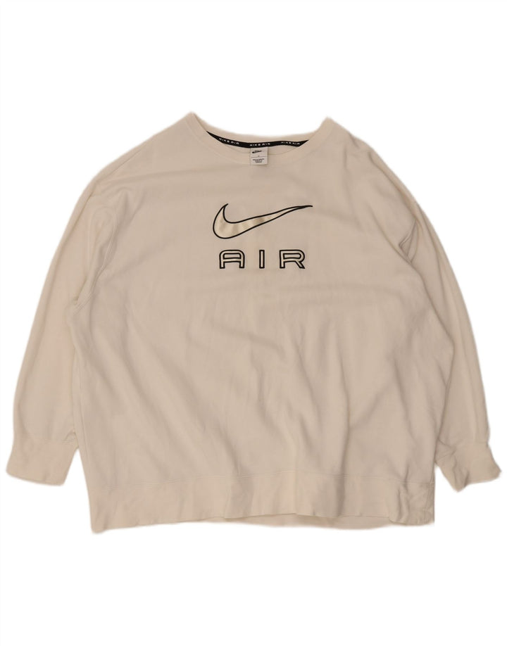 Nike Sweat-shirt graphique surdimensionné pour homme en coton blanc 3XL