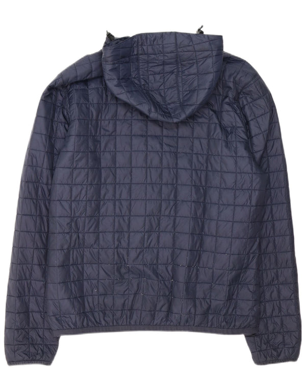 K-Way Veste matelassée à capuche pour homme UK 40 Large Bleu Marine Polyamide