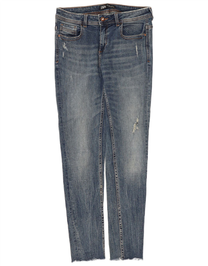 Zara Jean skinny effet vieilli pour femme EU 40 Medium W30 L28 Bleu