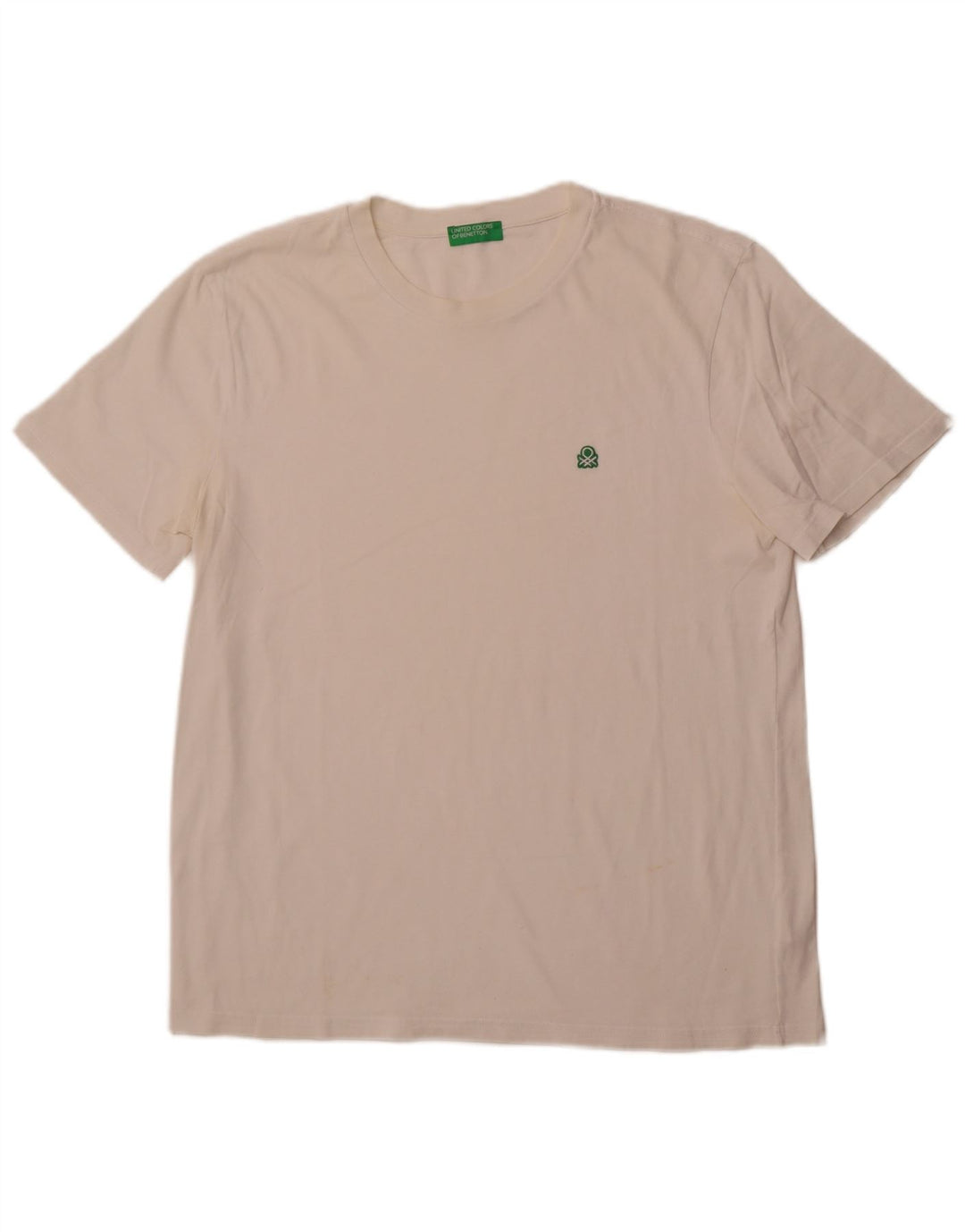 BENETTON T-Shirt Homme Haut Large Blanc Coton