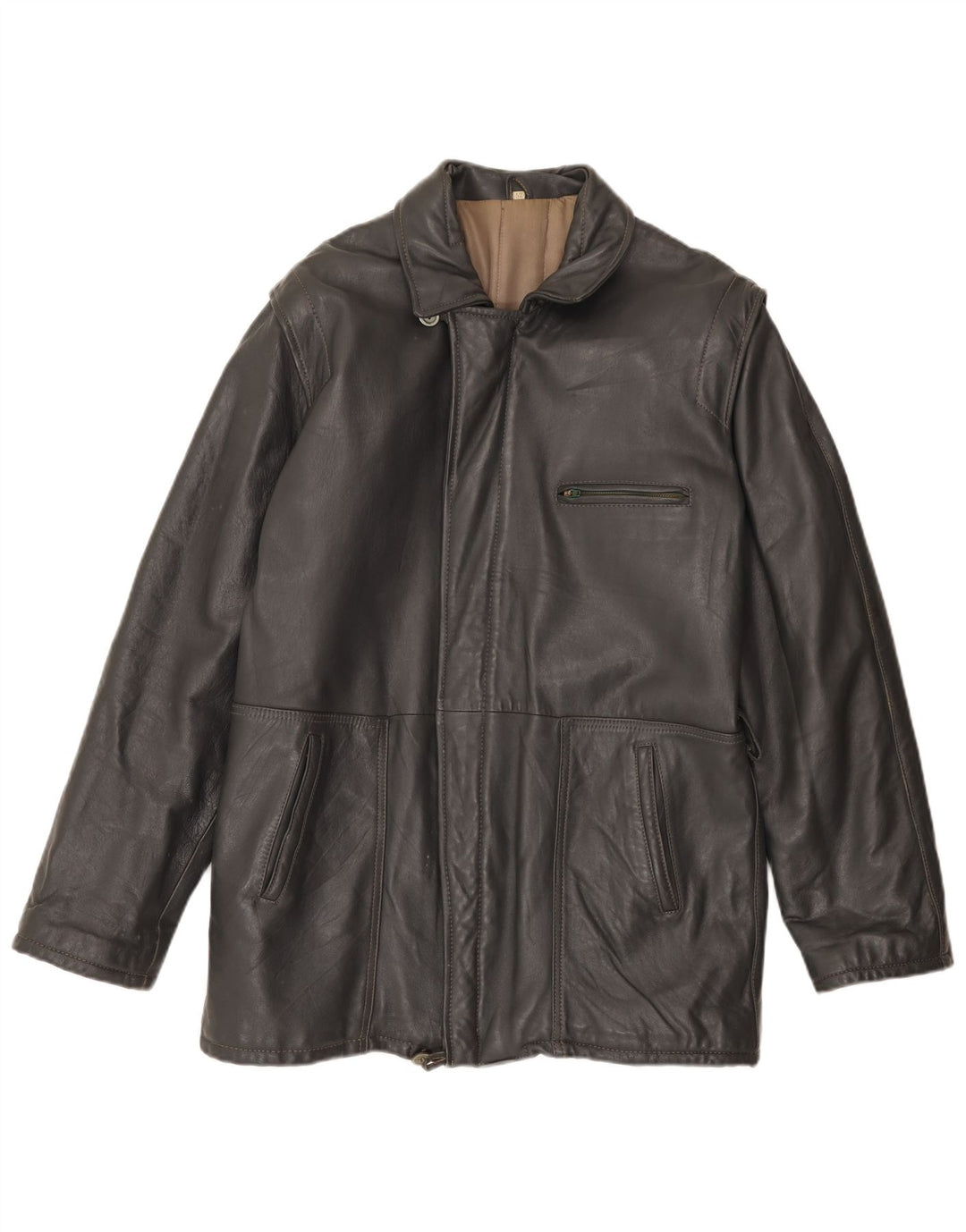 veste en cuir homme vintage IT 52 XL cuir gris
