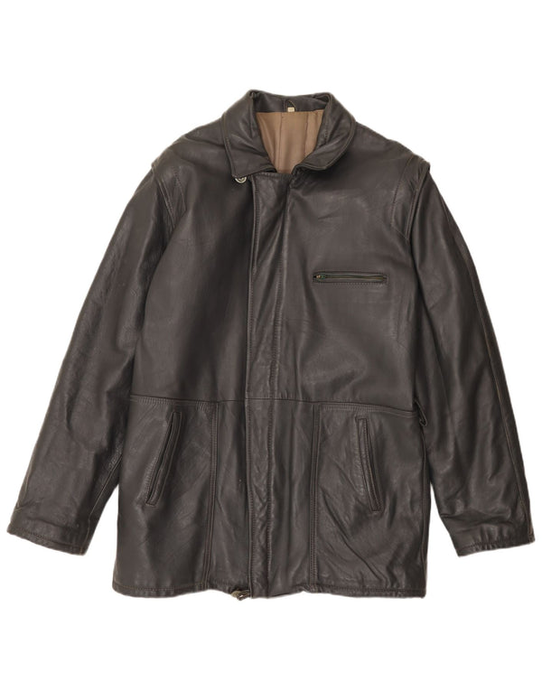 veste en cuir homme vintage IT 52 XL cuir gris