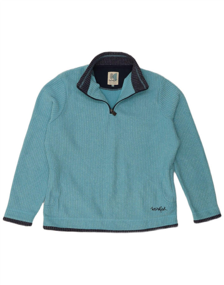 Weird Fish Pull polaire à col zippé pour femme UK 16 Large Bleu Polyester