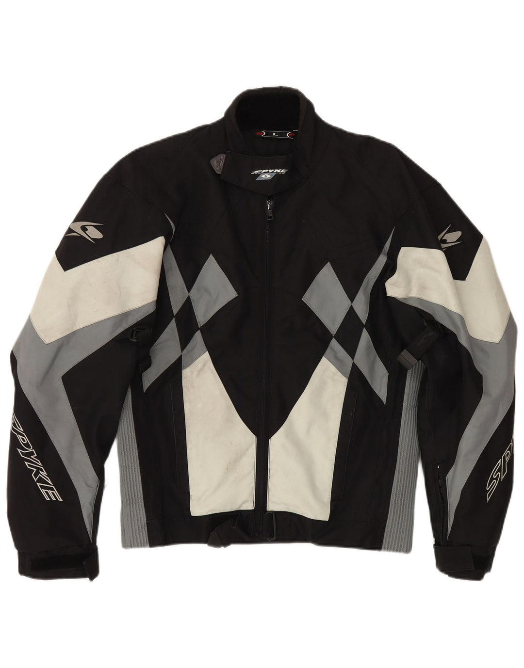 Spyke Veste bomber graphique pour homme UK 40 Large Noir Colourblock Biker