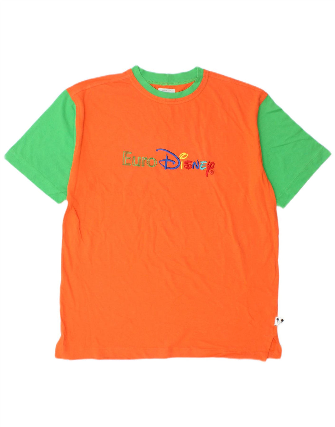 BENETTON T-Shirt Graphique Mickey Mouse Homme Orange Moyen Colorblock