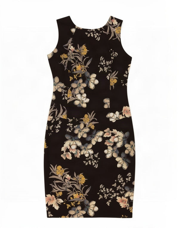Marks & Spencer Robe fourreau sans manches pour femme UK 12 Medium Noir Floral