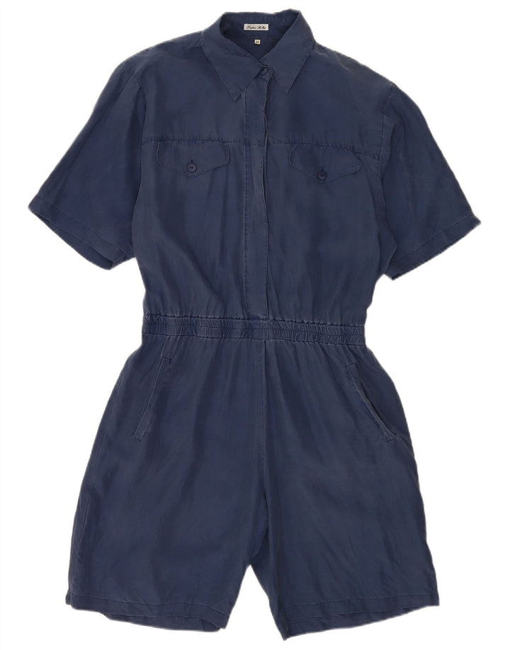 Combishort Femme Vintage IT 44 Soie Bleu Marine Moyenne