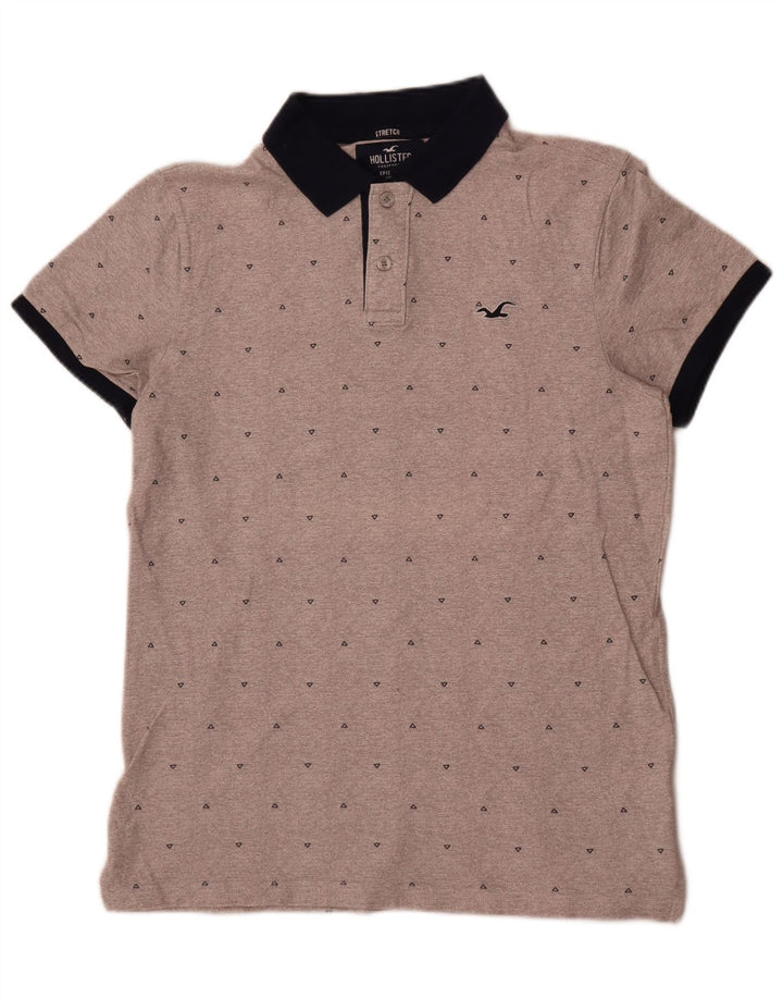 Hollister Polo Stretch Homme Gris Moyen Géométrique Coton