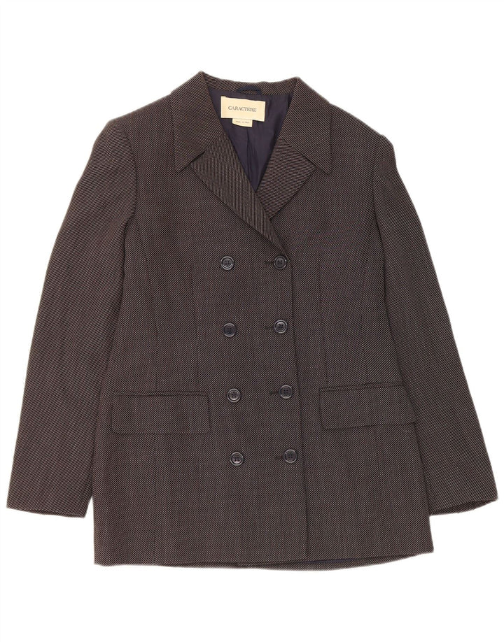 Caractere Veste Blazer Double Boutonnage Femme UK 12 Gris Moyen