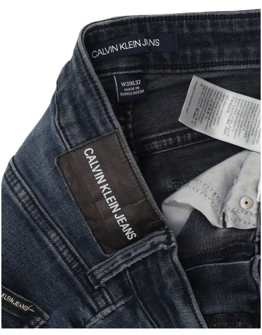 CALVIN KLEIN Jean Slim Etroite Homme W31 L32 Bleu Coton