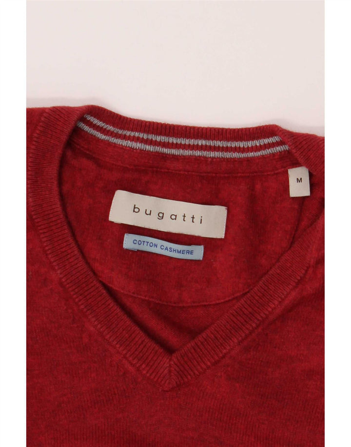 Bugatti Pull col V pour homme en coton bordeaux moyen