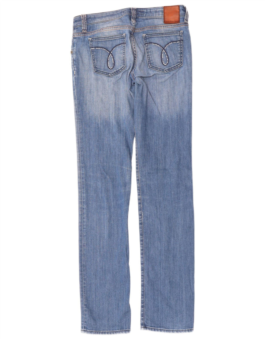 CALVIN KLEIN Jean Slim Regular Fit Femme W28 L33 Bleu Coton