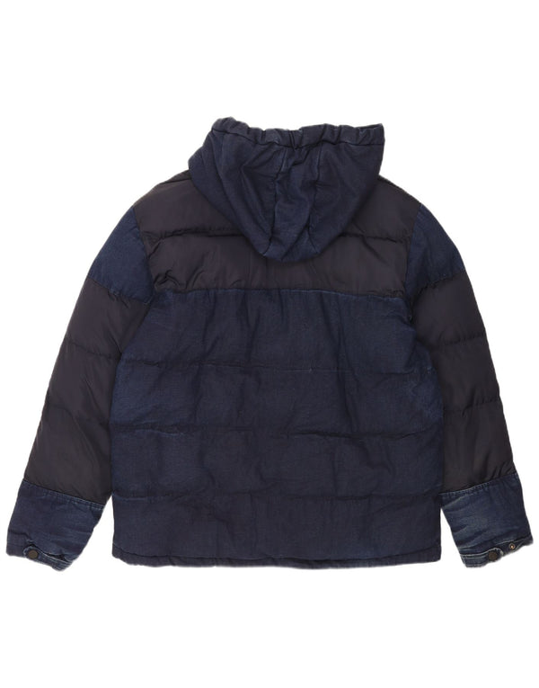 Zara Veste matelassée à capuche pour homme UK 42 XL Bleu marine Coton
